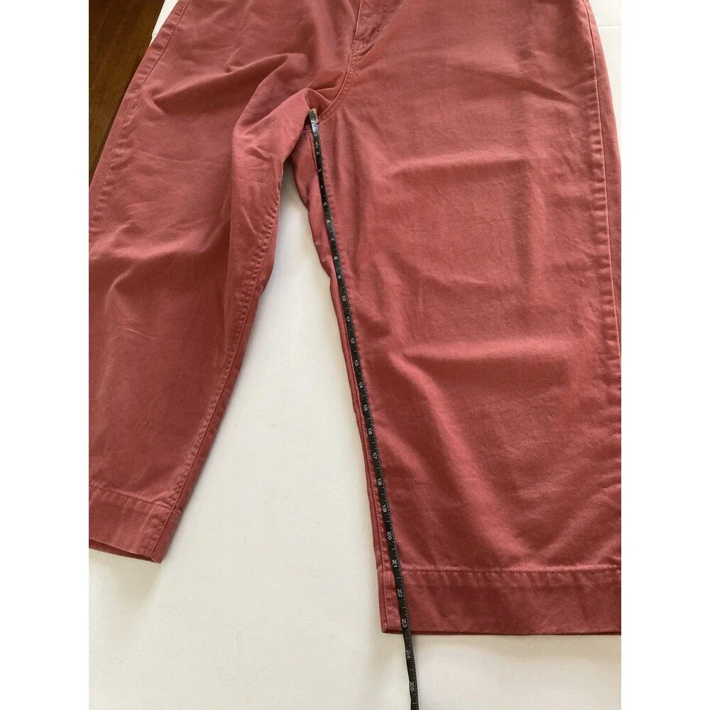 Eddie Bauer Capris 18W High Rise Rose Cotton Excellent Condition Elastic Waist